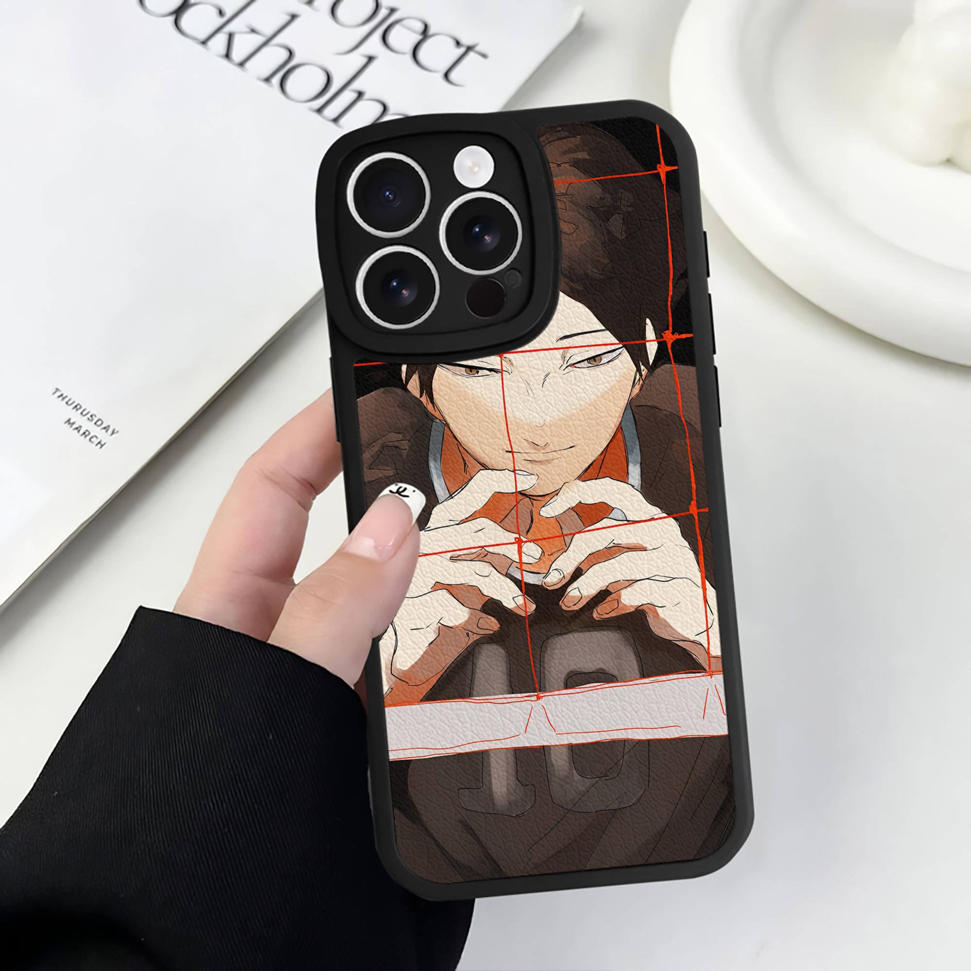 （画像用） ハイキュー!! Haikyu!! 【iPhone 16シリーズ対応】シリコンスマホケース（レザー調） 材質：シリコン